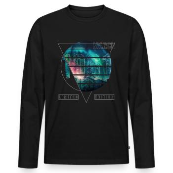 Limited Edition 1961 März Geburtstag Polarlicht - Männer Premium Bio Langarmshirt - Schwarz - Vorne - Nico (187cm)