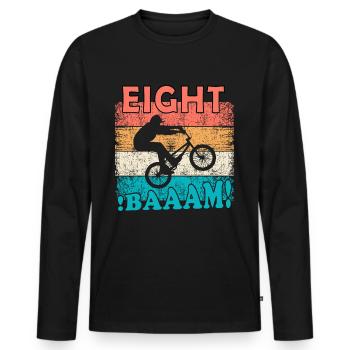 8 Anniversaire BMX 8 ans Cadeau - T-shirt manches longues Premium bio Homme - noir - Devant - Nico (187cm)