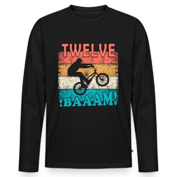 12 Birthday Bmx Bike 12 Years Gift - Men's Premium Organic Long Sleeve Shirt - black - Front - Nico (187cm)