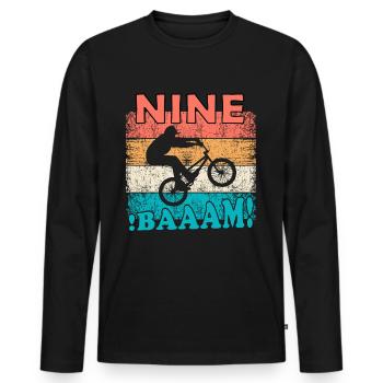 Children 9th birthday BMX 9 years children's birthday - Men's Premium Organic Long Sleeve Shirt - black - Front - Nico (187cm)