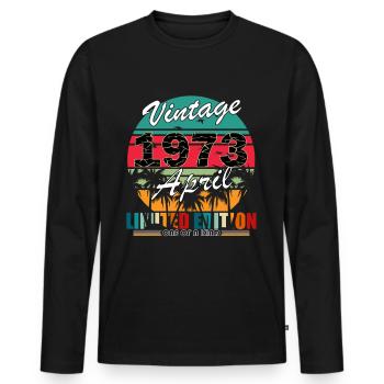 Avril 1973 Jubilé 1973 Légendes Avril - T-shirt manches longues Premium bio Homme - noir - Devant - Nico (187cm)