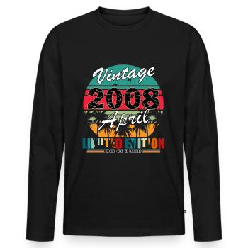 2008 April 2008 Anniversary April 2008 April - Men's Premium Organic Long Sleeve Shirt - black - Front - Nico (187cm)