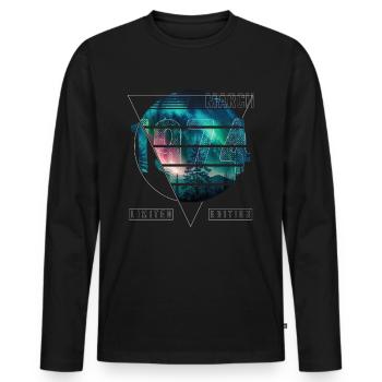 Limited Edition 1974 März Geburtstag Polarlicht - Männer Premium Bio Langarmshirt - Schwarz - Vorne - Nico (187cm)
