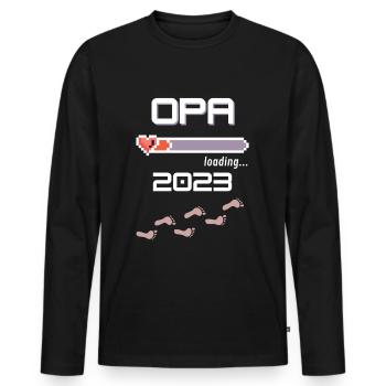 Opa 2023 loading... - Männer Premium Bio Langarmshirt - Schwarz - Vorne - Nico (187cm)
