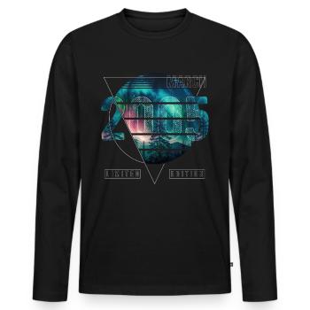 Édition limitée 2005 Mars Anniversaire Aurores boréales - T-shirt manches longues Premium bio Homme - noir - Devant - Nico (187cm)