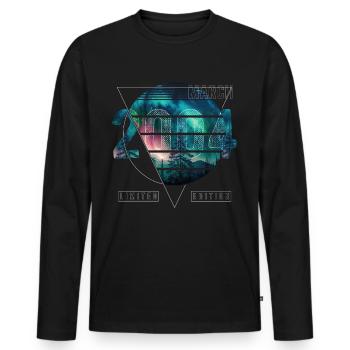 Édition limitée 2004 Mars Anniversaire Aurores boréales - T-shirt manches longues Premium bio Homme - noir - Devant - Nico (187cm)