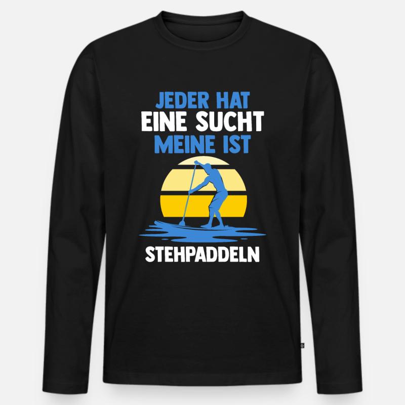 Stand Up Paddeling - Männer Premium Bio Langarmshirt - Schwarz