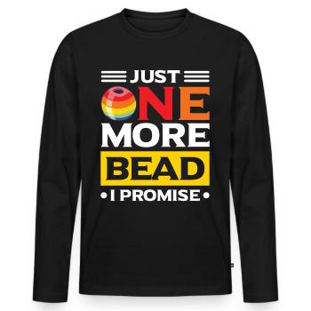 Perle Perle Broderie Bijoutier Fabricant de bijoux - T-shirt manches longues Premium bio Homme - noir - Devant - Nico (187cm)