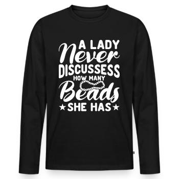 Beaded Beadwork Jeweller Jewellery Maker - Men's Premium Organic Long Sleeve Shirt - black - Front - Nico (187cm)