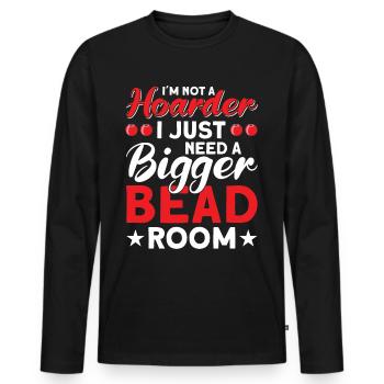 Perle Perle Broderie Bijoutier Fabricant de bijoux - T-shirt manches longues Premium bio Homme - noir - Devant - Nico (187cm)