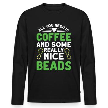 Beaded Beadwork Jeweller Jewellery Maker - Men's Premium Organic Long Sleeve Shirt - black - Front - Nico (187cm)