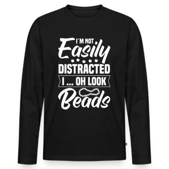 Beaded Beadwork Jeweller Jewellery Maker - Men's Premium Organic Long Sleeve Shirt - black - Front - Nico (187cm)