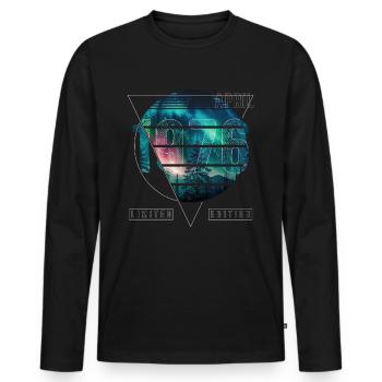Limited Edition 1976 April Geburtstag Polarlicht - Männer Premium Bio Langarmshirt - Schwarz - Vorne - Nico (187cm)