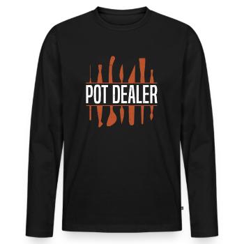 Poterie Argile Cours de poterie Poterie Poterie - T-shirt manches longues Premium bio Homme - noir - Devant - Nico (187cm)