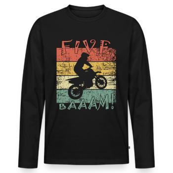 Kinder 5. Geburtstag Motocross Motorcross 5 Jahre - Männer Premium Bio Langarmshirt - Schwarz - Vorne - Nico (187cm)