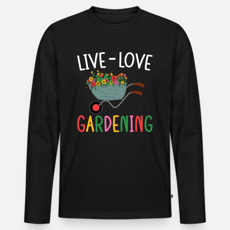 love Gardening - Männer Premium Bio Langarmshirt - Schwarz