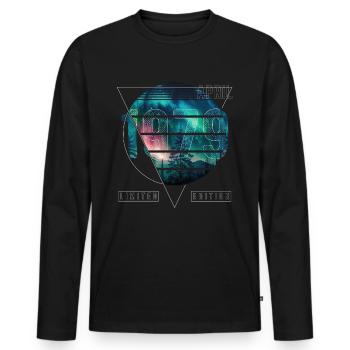 Limited Edition 1979 April Geburtstag Polarlicht - Männer Premium Bio Langarmshirt - Schwarz - Vorne - Nico (187cm)