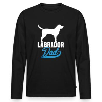 Labrador Dad - Männer Premium Bio Langarmshirt - Schwarz - Vorne - Nico (187cm)