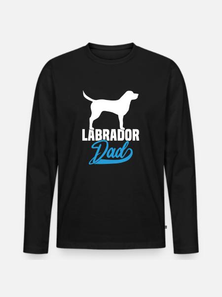 Labrador Dad - Männer Premium Bio Langarmshirt - Schwarz