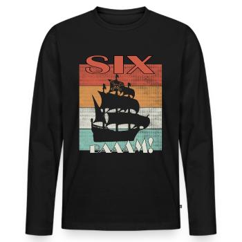 Pirate son birthday 6 years - Men's Premium Organic Long Sleeve Shirt - black - Front - Nico (187cm)