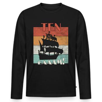 10 Jahre Pirat 10. Geburtstag - Männer Premium Bio Langarmshirt - Schwarz - Vorne - Nico (187cm)
