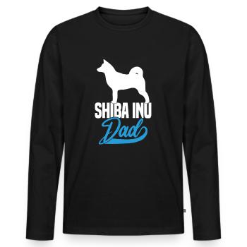 Shiba Inu Dad - Men's Premium Organic Long Sleeve Shirt - black - Front - Nico (187cm)