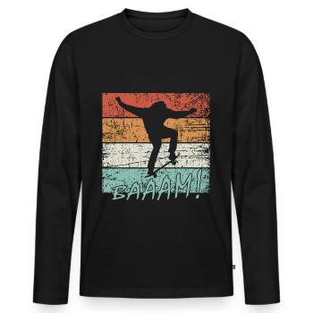 Skateboarders - Men's Premium Organic Long Sleeve Shirt - black - Front - Nico (187cm)