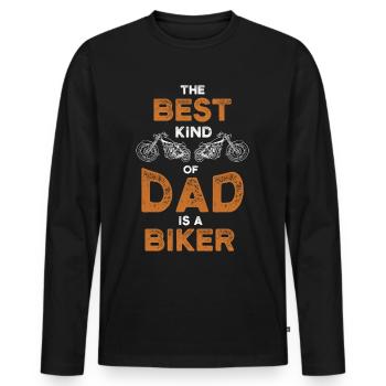 Biker Dad Funny Motorbike Dad Daddy - Men's Premium Organic Long Sleeve Shirt - black - Front - Nico (187cm)