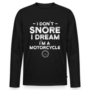 Motard Motard Femme Mari Cadeau - T-shirt manches longues Premium bio Homme - noir - Devant - Nico (187cm)