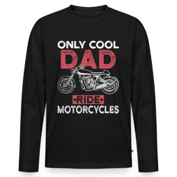 Biker Dad Motorcycle Hobby Gift - Men's Premium Organic Long Sleeve Shirt - black - Front - Nico (187cm)