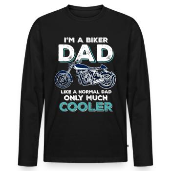 Biker motorcyclist motorcyclist COOL - Men's Premium Organic Long Sleeve Shirt - black - Front - Nico (187cm)