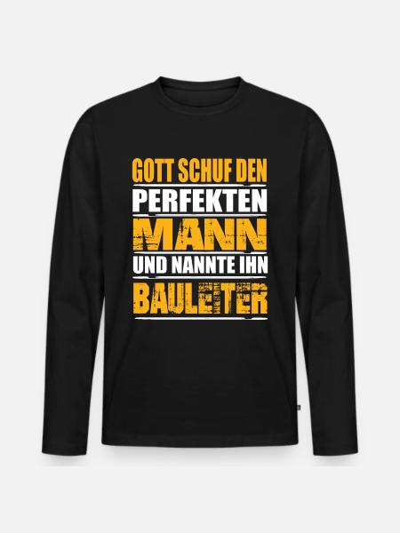 Bauleiter - Männer Premium Bio Langarmshirt - Schwarz