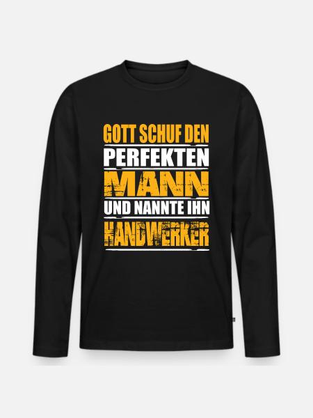 Handwerker - Männer Premium Bio Langarmshirt - Schwarz