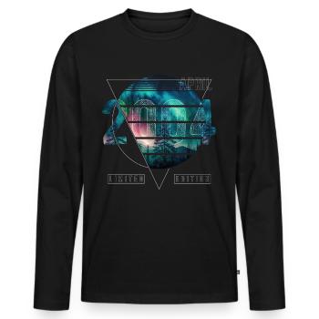 Édition Limitée 2004 Avril Anniversaire Aurores Boréales - T-shirt manches longues Premium bio Homme - noir - Devant - Nico (187cm)