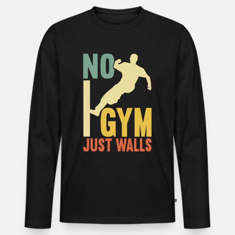Parkour Freerunning - Männer Premium Bio Langarmshirt - Schwarz