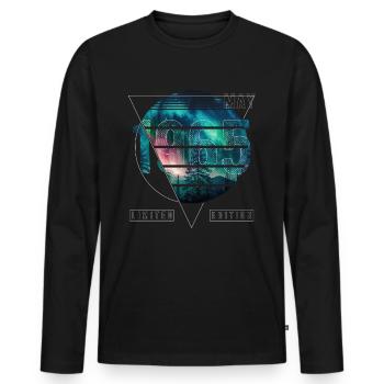 Limited Edition 1965 Mai Geburtstag Polarlicht - Männer Premium Bio Langarmshirt - Schwarz - Vorne - Nico (187cm)