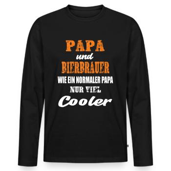 Papa und Bierbrauer - Männer Premium Bio Langarmshirt - Schwarz - Vorne - Nico (187cm)