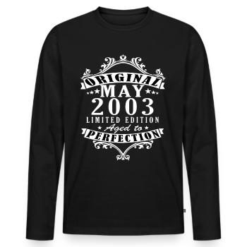 2003 year birthday Legendary since May 2003 - Men's Premium Organic Long Sleeve Shirt - black - Front - Nico (187cm)