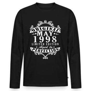 May 1998 | May 1998 Anniversary 1998 - Men's Premium Organic Long Sleeve Shirt - black - Front - Nico (187cm)