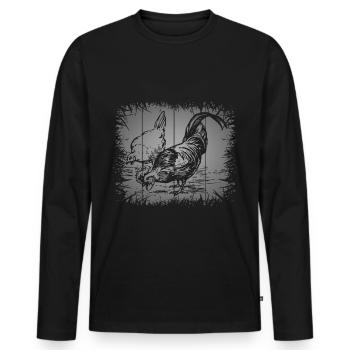 Landwirtin Hühner Flüsterin Bäuerin - Männer Premium Bio Langarmshirt - Schwarz - Vorne - Nico (187cm)