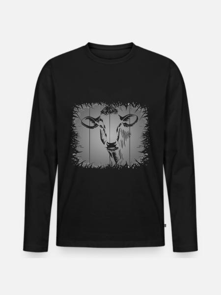 Kuh lustiges Kühe Motiv Kuhliebhaber Geschenk - Premium økologisk langærmet T-shirt til mænd - sort