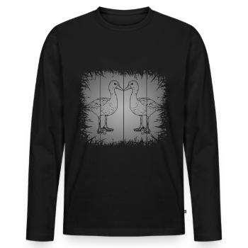 canard drôle animal humour bec - T-shirt manches longues Premium bio Homme - noir - Devant - Nico (187cm)