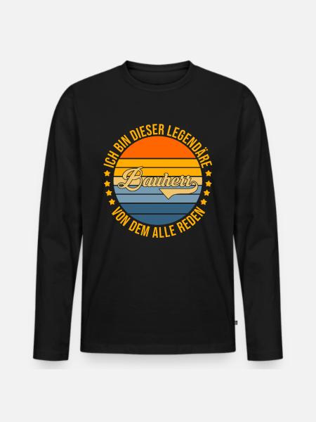 Bauherr - Männer Premium Bio Langarmshirt - Schwarz