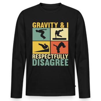 Parkour Freerunning - Men's Premium Organic Long Sleeve Shirt - black - Front - Nico (187cm)