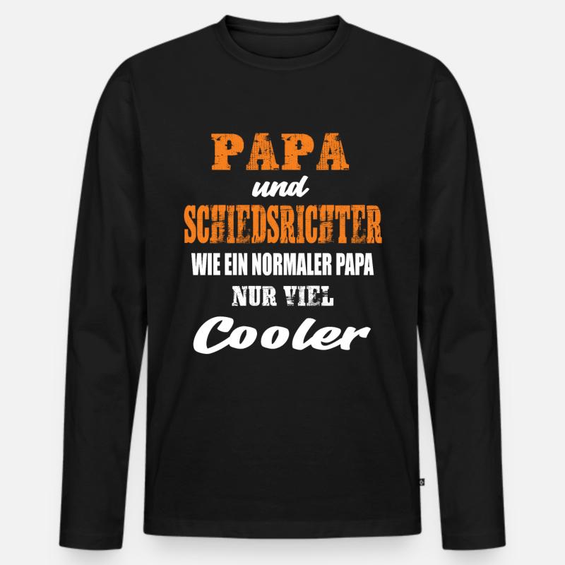 Papa und Schiedsrichter - Männer Premium Bio Langarmshirt - Schwarz