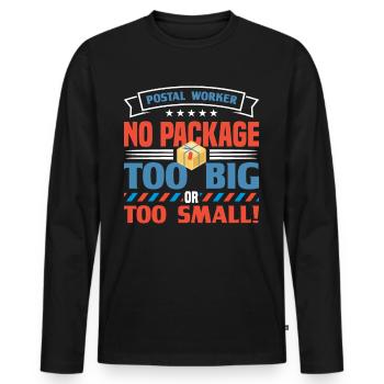Postbote Briefträger Brief Paketdienst Geschenk - Männer Premium Bio Langarmshirt - Schwarz - Vorne - Nico (187cm)