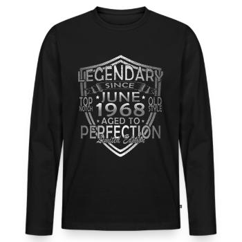 Juni 1968 Jahrestag Juni 1968 Juni - Männer Premium Bio Langarmshirt - Schwarz - Vorne - Nico (187cm)