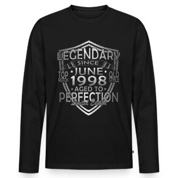 June 1998 | Born 1998 | born in June - Men's Premium Organic Long Sleeve Shirt - black - Front - Nico (187cm)