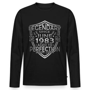 Juni 1983 Jahrestag Juni 1983 Juni - Männer Premium Bio Langarmshirt - Schwarz - Vorne - Nico (187cm)