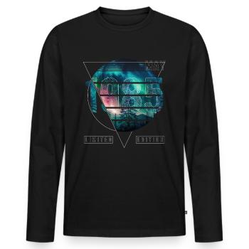 Limited Edition 1985 Mai Geburtstag Polarlicht - Männer Premium Bio Langarmshirt - Schwarz - Vorne - Nico (187cm)